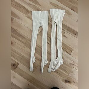 Jamie Kay Ribbed Cream Tights - Classic Comfort